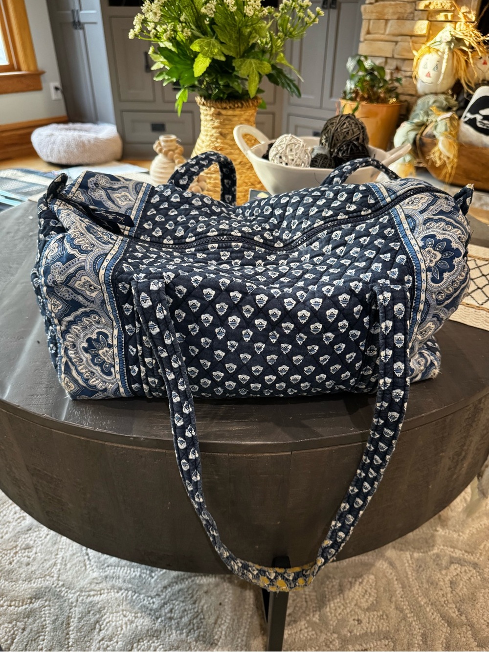 Vera Bradley Quilted Navy Paisley Tote Bag - Picture 2 of 6